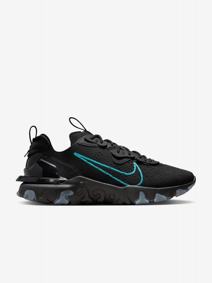 Nike React Vision Black Blue Logo
