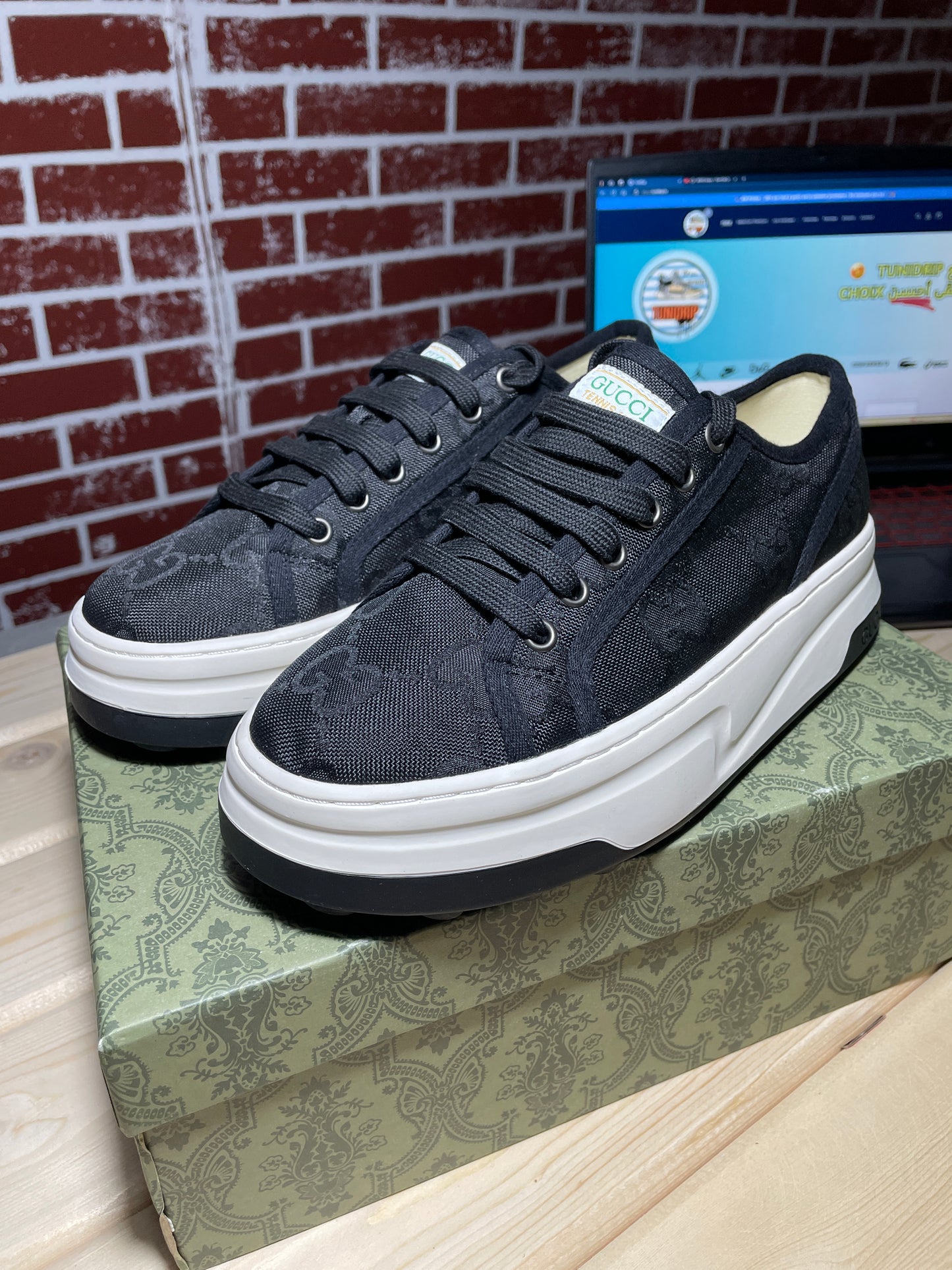 Gucci GG Sneaker 'Interlocking G - ' Black-White '