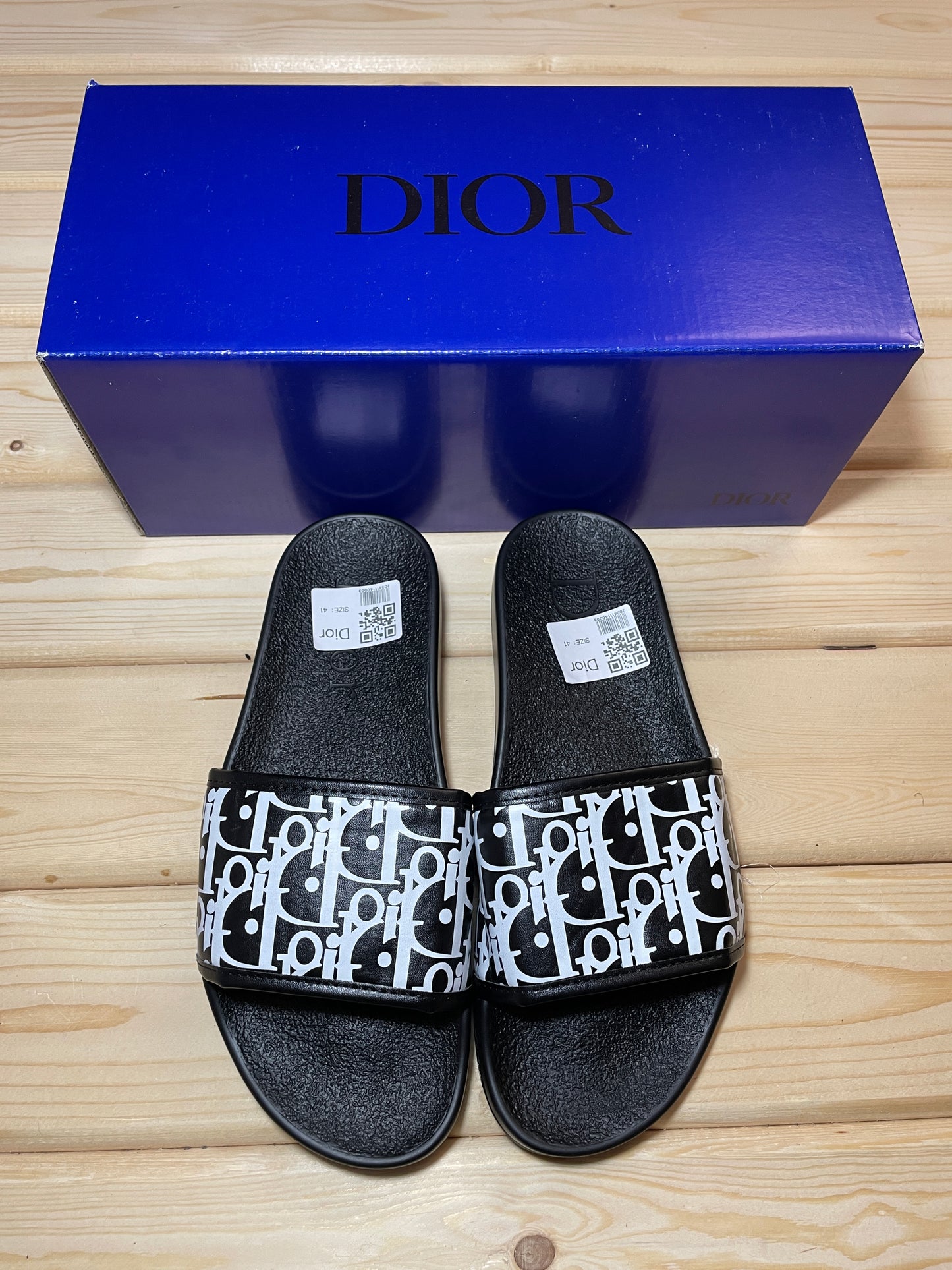 Claquette dior black/white logo