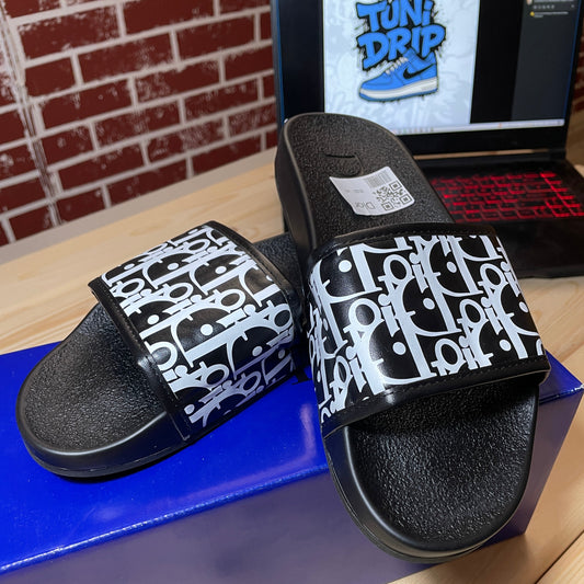 Claquette dior black/white logo