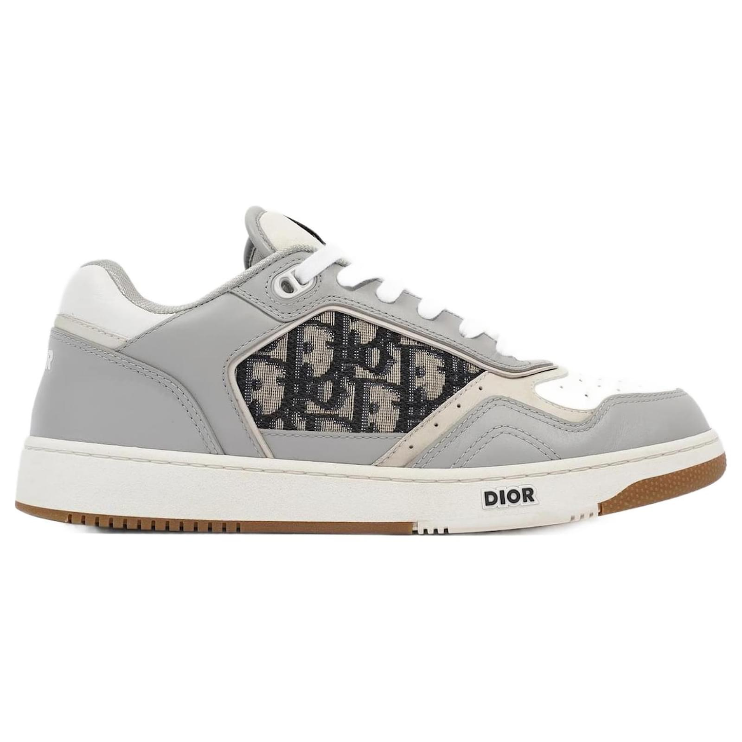 DIOR B27 Uptown basse Cuir de veau lisse noir et jacquard Dior Oblique beige et noir