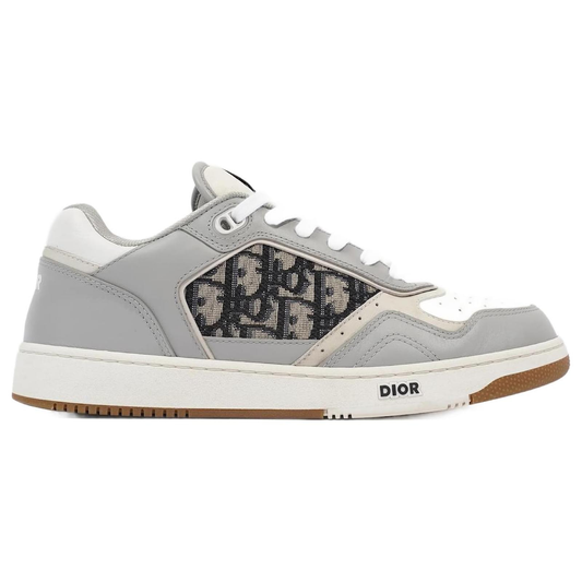DIOR B27 Uptown basse Cuir de veau lisse noir et jacquard Dior Oblique beige et noir