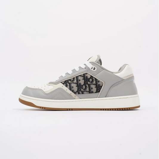 DIOR B27 Uptown basse Cuir de veau lisse noir et jacquard Dior Oblique beige et noir