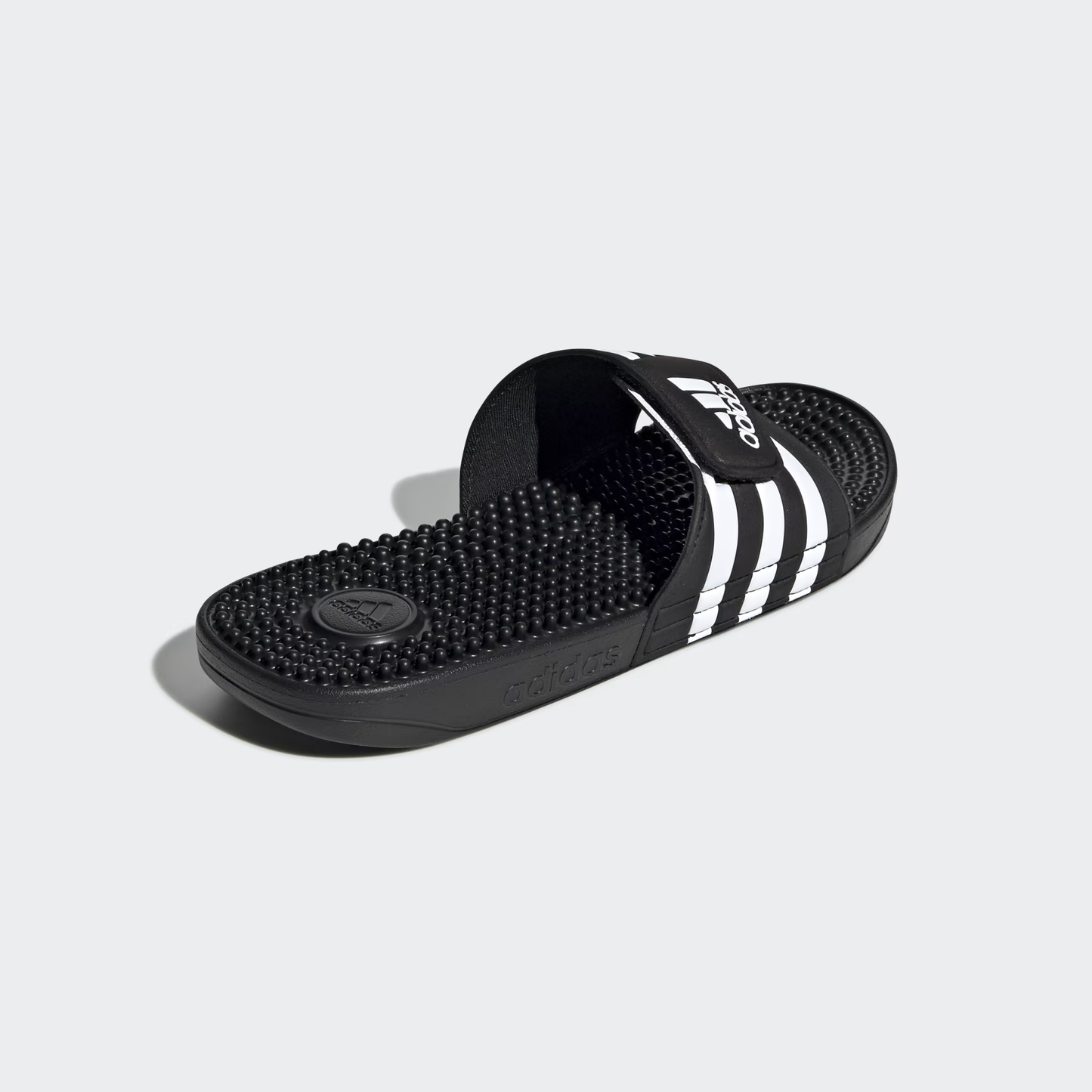 Claquette adidas " Adissage " black - white stripes