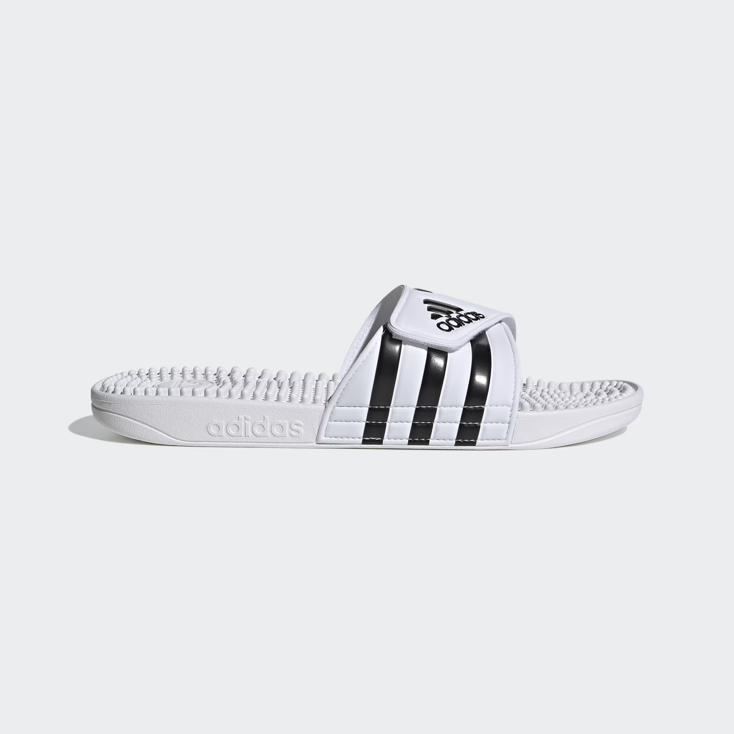 Claquette adidas " Adissage " white - black stripes