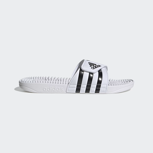 Claquette adidas "  Adissage " white - black stripes