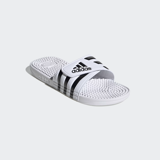 Claquette adidas "  Adissage " white - black stripes