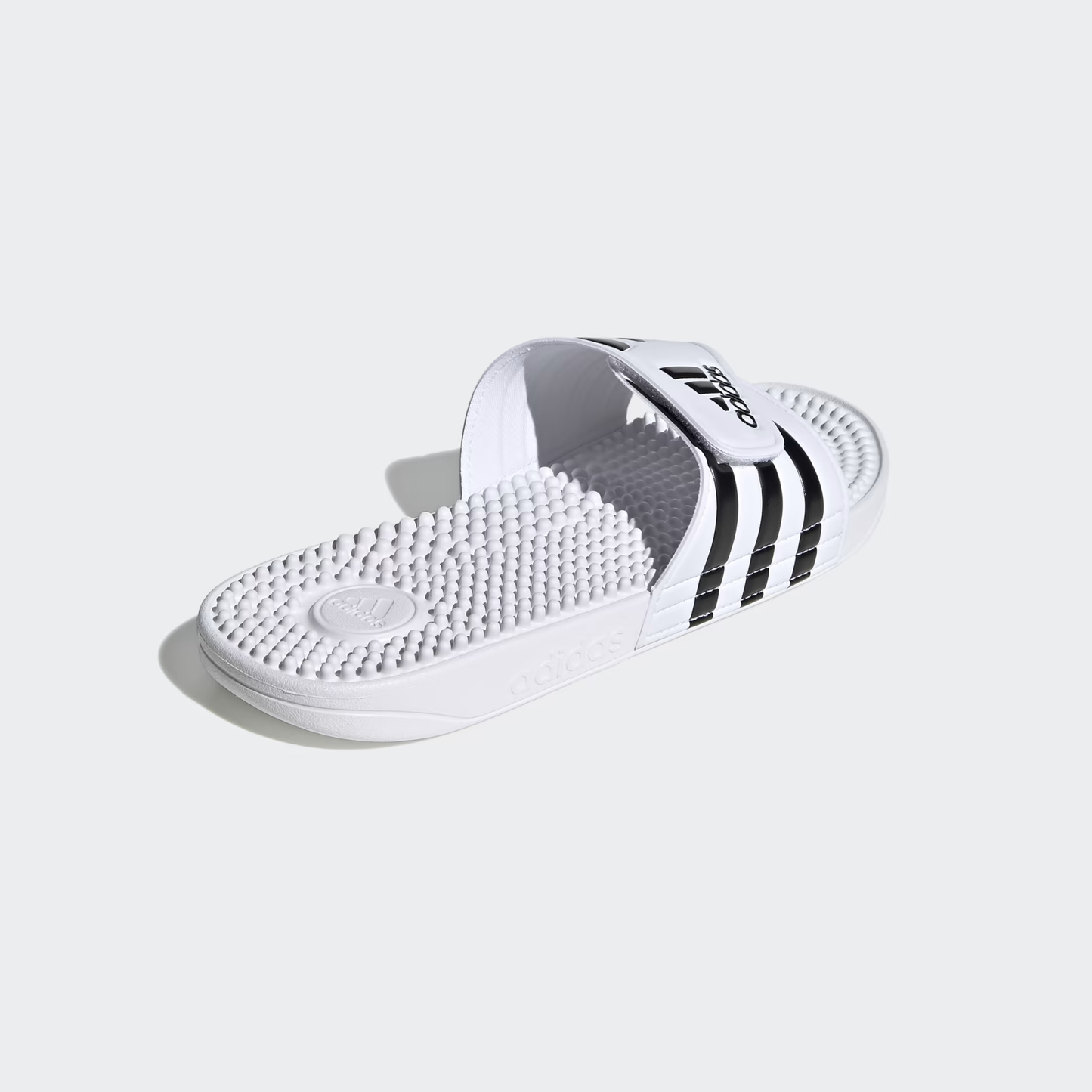 Claquette adidas " Adissage " white - black stripes