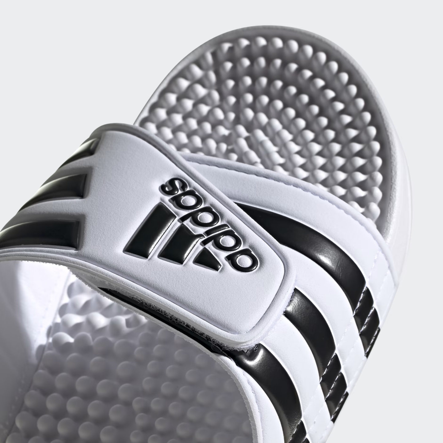 Claquette adidas " Adissage " white - black stripes