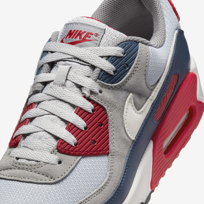 Nike Air Max 90  Light Smoke Grey/Armoury Navy/Fire Red/Phantom