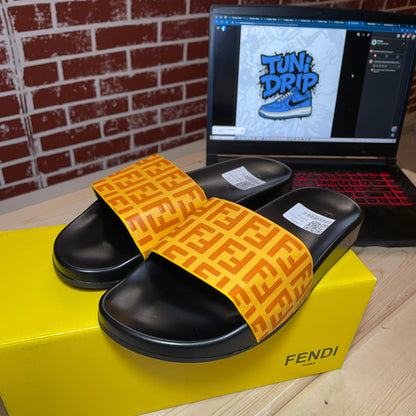 Claquette FENDI yellow - orange logo