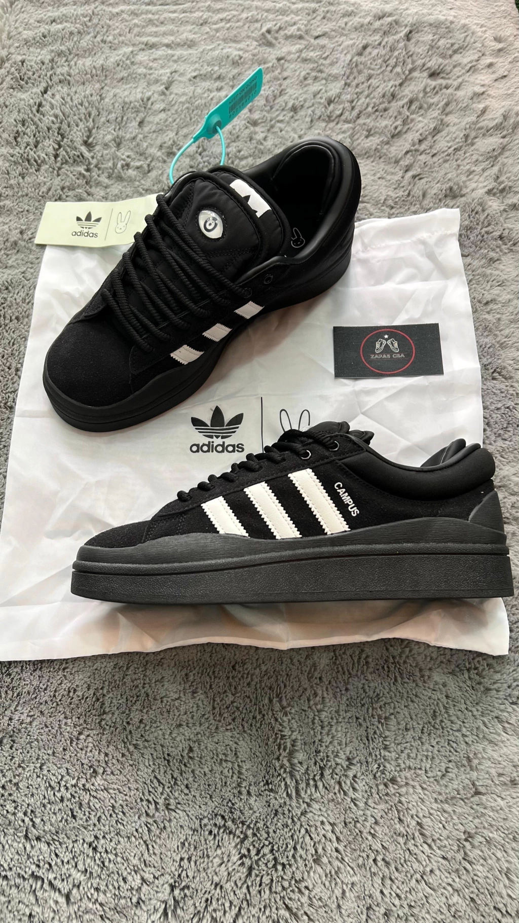adidas campus x bad bunny black white