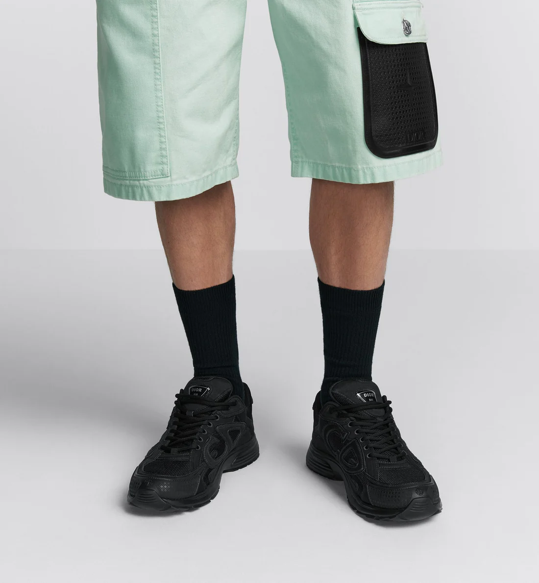 Dior x Stone Island B30 Black Technical Mesh / Black Dyed Cotton