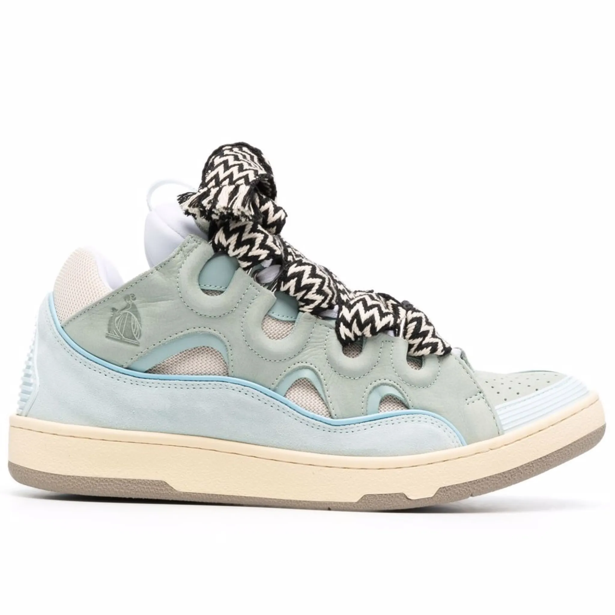 LANVIN CURB SNEAKERS cyan, cream green