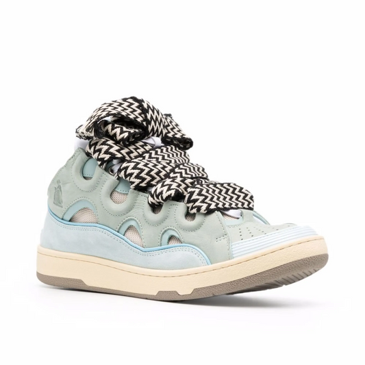 LANVIN CURB SNEAKERS cyan, cream green