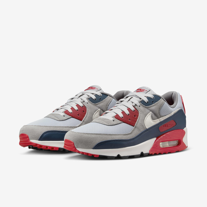Nike Air Max 90  Light Smoke Grey/Armoury Navy/Fire Red/Phantom