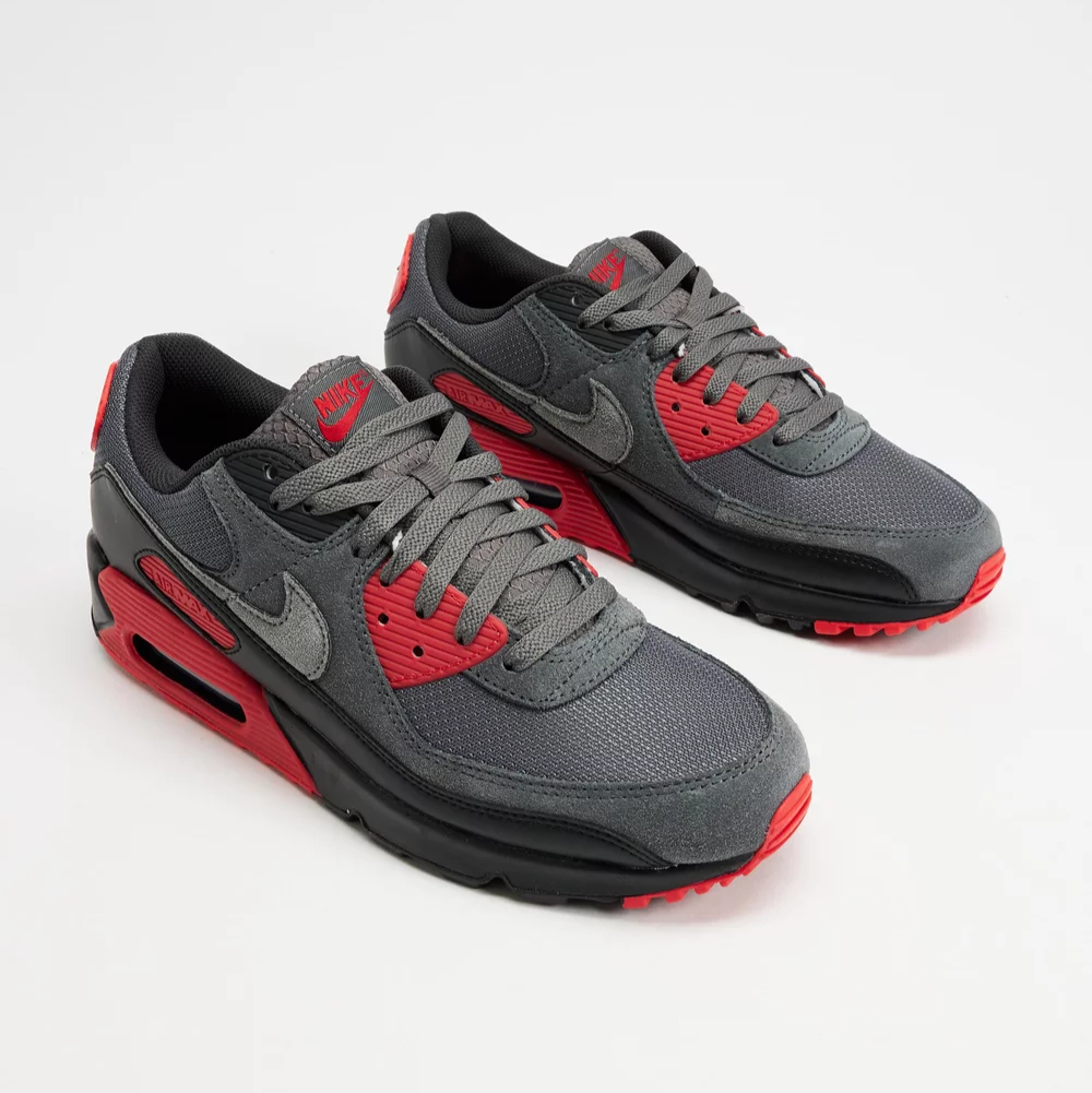 Air max 90 smoke grey / red / black