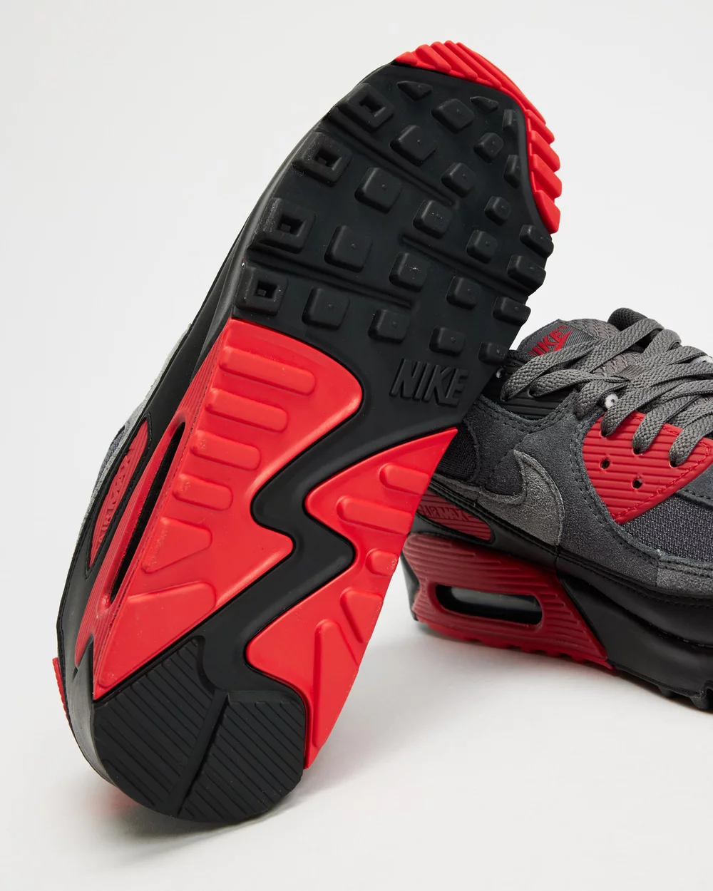 Air max 90 smoke grey / red / black