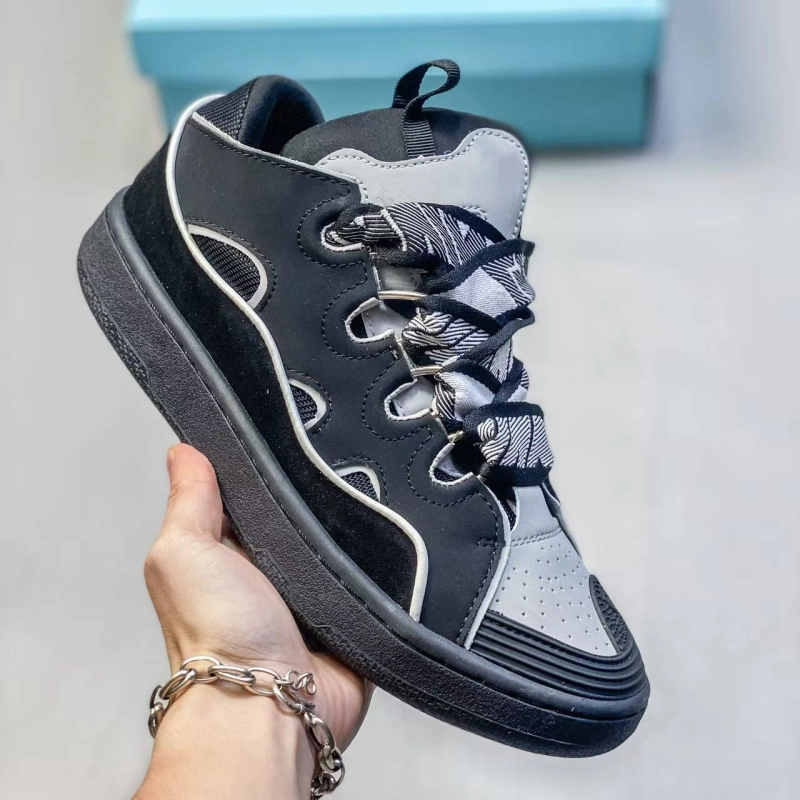 Lanvin Curb Light suede sneakers black