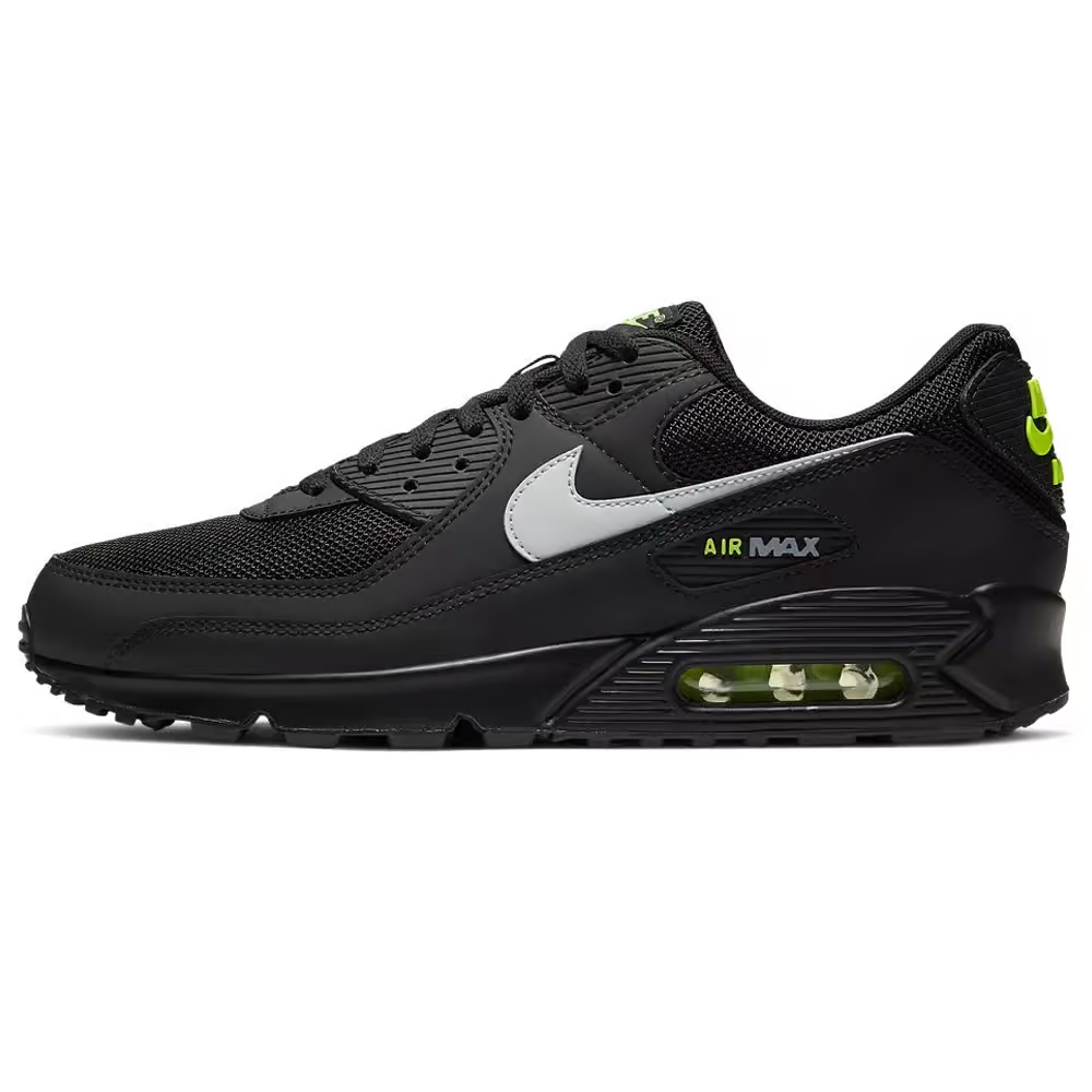 Nike Uomo Air Max 90 Black Volt Light Smoke Grey