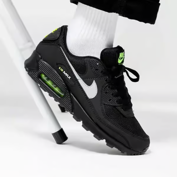 Nike Uomo Air Max 90 Black Volt Light Smoke Grey